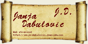 Janja Dabulović vizit kartica